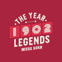 The year 1902 Legends were Born, Vintage 1902 birthday