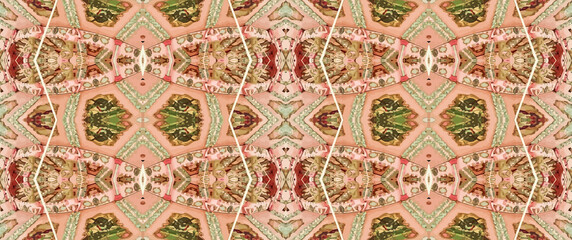 Vintage fair kaleidoscope green, pink, 