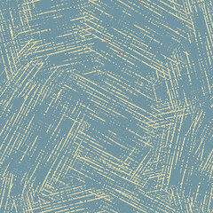 Neutral light blue yellow seamless abstract texture. Modern coastal living all over print. Irregular soft furnishing cover grunge background. High quality jpg swatch.