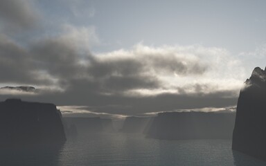 青空と雲と水面