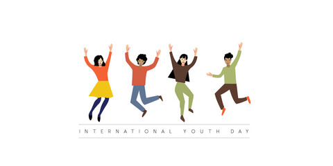 International youth day. August 12. vector illustration 