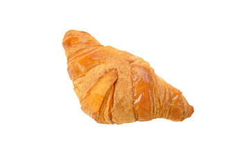 isolated croissant top view on white background