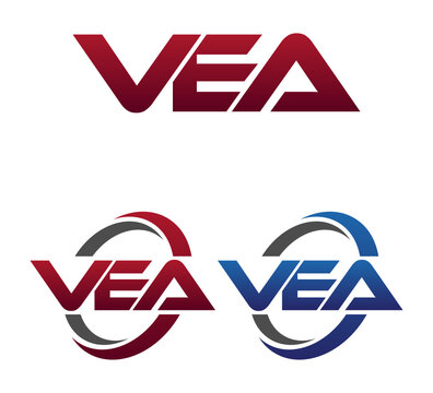Modern 3 Letters Initial logo Vector Swoosh Red Blue VEA