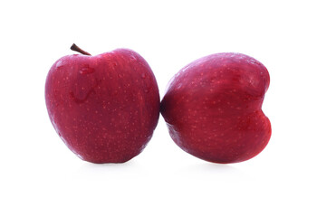 red apples over white background