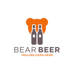 bear wine inspiration illustration logo design