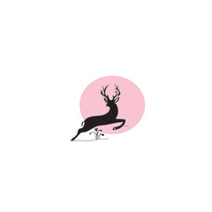 deer animal silhouette illustration icon vector continuous line