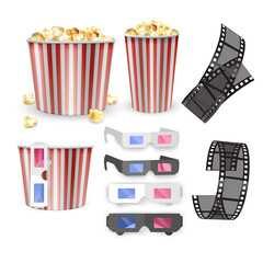 Movie concept, Realistic Cinema concept illustration, Vector format