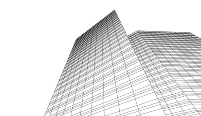 architecture digital drawing vector illustration