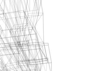 architecture digital drawing vector illustration