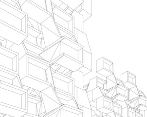 architecture digital drawing vector illustration