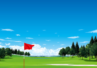 ゴルフ場　ゴルフコースの風景