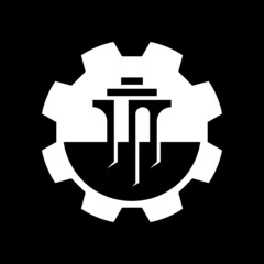 Gear logo with pillar