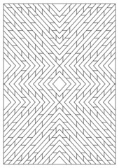 Portrait coloring pages for adults. Abstract illustration in Line Art style. Geometric composition. Black and white patterns. EPS8. Coloring-#374