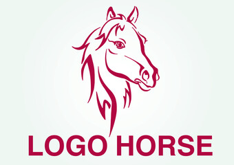 Logo Horse Red icon vector