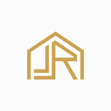 JR initial real estate logo vector image