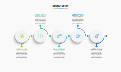 Business infographic timeline icons designed for abstract background template