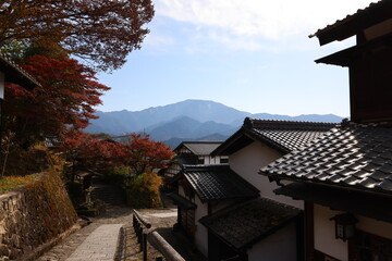 中山道の馬籠宿（岐阜県中津川市）