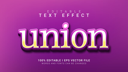 union editable text effect vector illustration