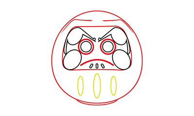 白目のだるまイラスト