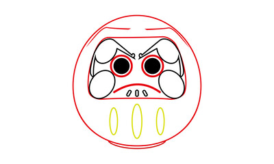 両目のだるまイラスト