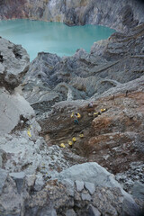 Beautiful morning at the top of Mount Ijen Indonesia.