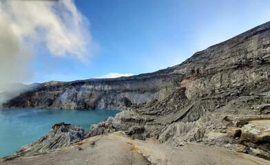 Beautiful morning at the top of Mount Ijen Indonesia.