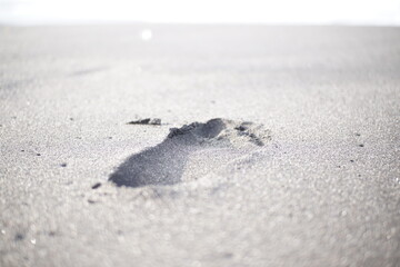 footprints on the beach