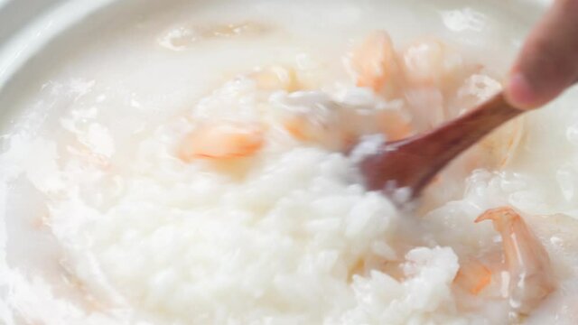 Featured Chinese Pastoral Three-Color Shrimp Congee