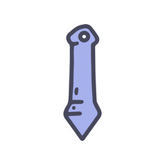 self defence keychain weapon color vector doodle simple icon