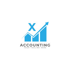 Initial Letter X Chart Bar Finance Logo Design Inspiration