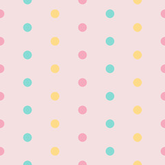 Illustrator vector of colorful dots wallpaper background,seamless pastel polka dots