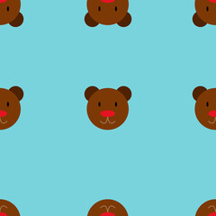 Illustrator vector of seamless wallpaper of cure bear on blue background,gift wrapping paper