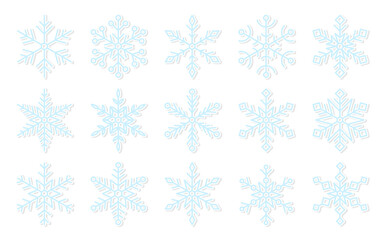 Snowflake paper cut xmas sticker blue flat set. Volumetric patch social network photo editor decor greeting card origami holiday element badge winter weather app icon party hexagonal snow isolated
