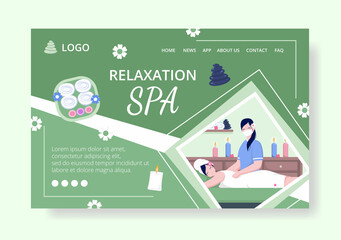 Beauty Spa and Yoga Landing Page Editable of Square Background Suitable for Social media, Feed, Card, Greetings, Print and Web Internet Ads