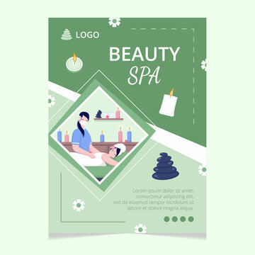 Beauty Spa and Yoga Poster Editable of Square Background Suitable for Social media, Feed, Card, Greetings, Print and Web Internet Ads