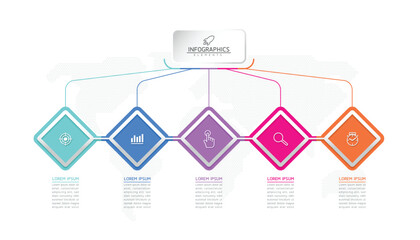 Vector illustration, infographics design, template, marketing, information, with 5 options or steps
