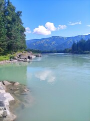 lake and mountains