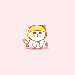 Adorable Fat Cat Vector Illustration