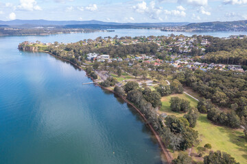 Fototapeta na wymiar Aerial View Croudace Bay to Eleebana - Lake Macquarie Newcastle NSW Australia