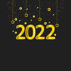 Happy New Year 2020 handwritten lettering typography design, new year celebration confetti and balloon  sparkle firework gold white blue background and new year calligraphy font