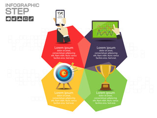 Process infographic template design with icons  and options.