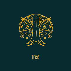 Tree vector icon. Illustration logo design