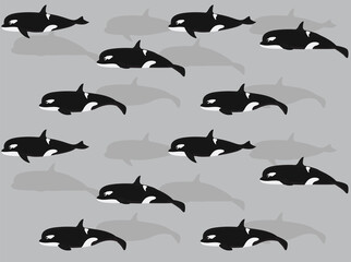 Animal Cartoon Orca Killer Whale Seamless Wallpaper Background