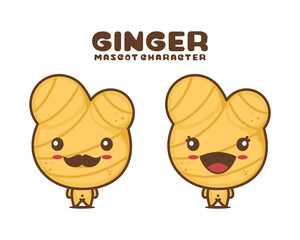 cute ginger cartoon mascot illustration