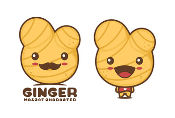 cute ginger cartoon mascot illustration