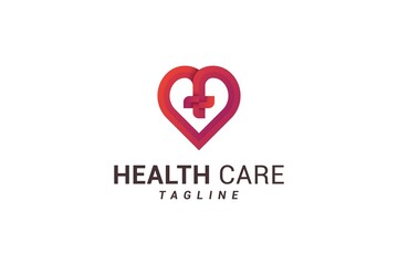 Health care Medical Love red colour logo