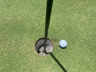 golf ball and hole
