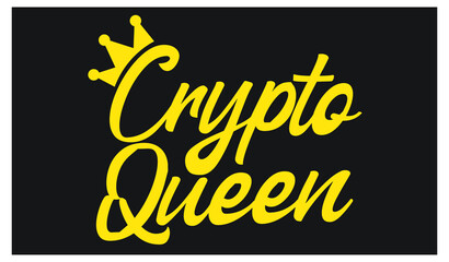 crypto queen cryptocurrency print template t-shirt design