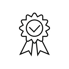 Check mark award icon vector graphic