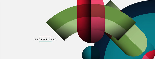 Obraz premium Geometric abstract background. Round shapes, circles, lines composition for wallpaper banner background or landing page
